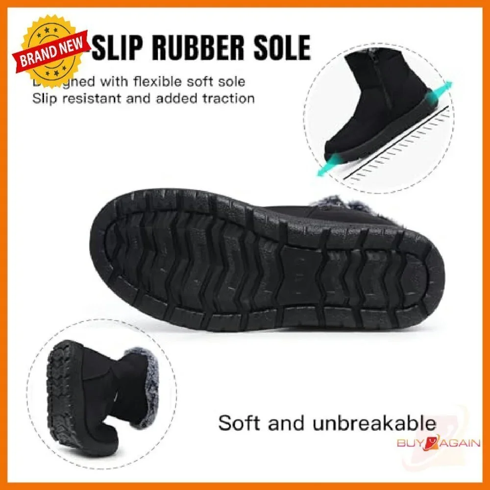 Women's Waterproof Snow Boots Fur Lined Anti-Slip Ankle Booties